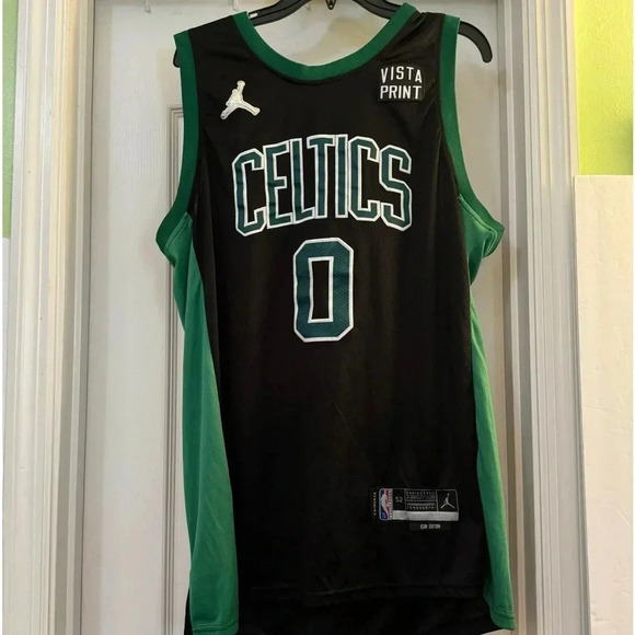 Jayson Tatum Boston Celtics Vista Print Icon Edition Swingman Jersey Black - Picture 1 of 6
